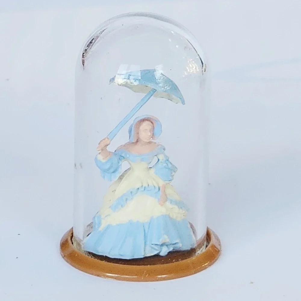 Vintage Dollhouse Miniature Accessories Books Cloche Tray Flower Basket 1:12 Set